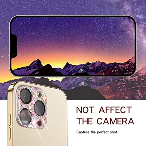 Bling Diamond Camera Lens Protector Compatible with iPhone 16 Pro & iPhone 16 Pro Max, Metal Glitter Gem Camera Cover,9H Tempered Glass lens full Screen Sparkle Rhinestone Protector - size: iPhone 16 Pro & iPhone 16 Pro Max