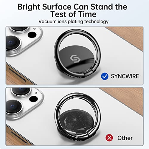 SYNCWIRE Adhesive Phone Ring Holder, Cell Phone Grip, iPhone Ring Stand - color: Black, size: 1 Pack