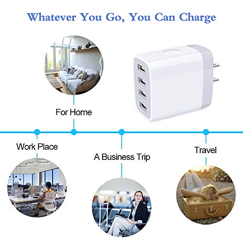 iPhone 17 Charger Box Fast Charging 4.8A Multi Port USB Charger Wall Plug - color: white