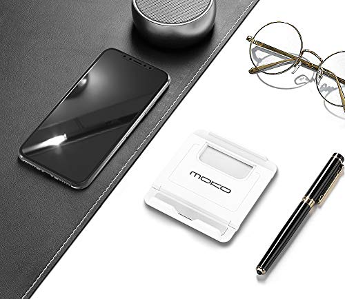 MoKo 2 Pack Cell Phone Stand for Desk, Tablet Stand for 4"-11" Devices - color: White + Blue