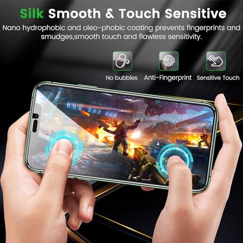 Romkasi 3 Pack Privacy Screen Protector for iPhone 11 Pro Max 6.5 Inch with 3 Pack Camera Lens Protector, Anti Spy Tempered Glass Film, Anti-Scratch, Touch Sensitive, Case Friendly - color: iPhone 11 Pro Max