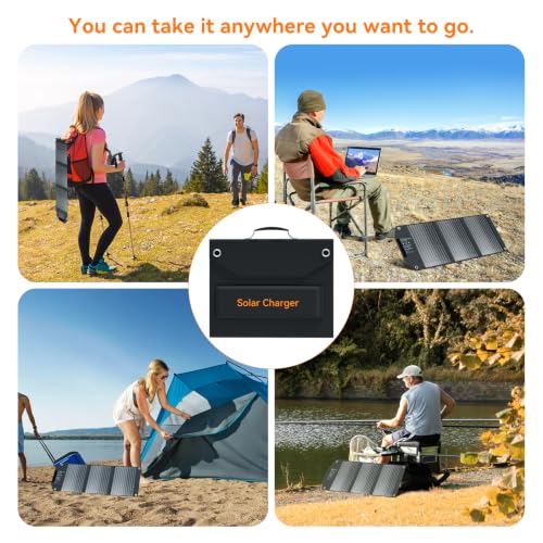 30W Portable Solar Panels Charger with 18V DC, USB-C & Dual-USB-A - size: 30W without MC4