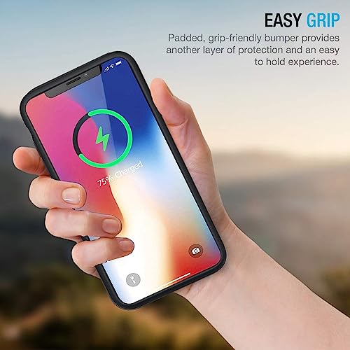 Battery Case for iPhone X/XS, Enhanced 10000mAh Portable Protective Wireless Charging Case Support Carplay Compatible with iPhone X/XS (5.8 inch) Rechargeable Extended Battery Charger Case (Black) - size: iPhone X/XS