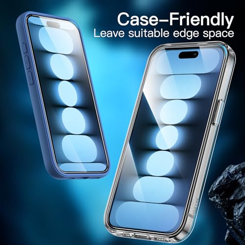 JETech Screen Protector for iPhone 15 Pro, 2-Pack | 9H Tempered Glass, HD Clear, Anti-Scratch Protection, Easy Installation Tool - size: iPhone 15 Pro