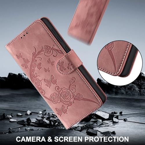 Wallet Case for Motorola Moto G Power (2025), Pink | RFID Blocking, Magnetic Closure, Card Holder, Kickstand, Shockproof Flip Cover - color: Pink