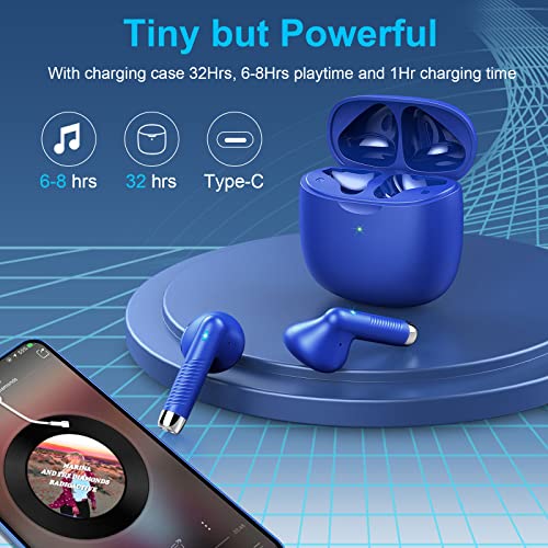 Wireless Earbuds, Bluetooth 5.4 Earbuds Stereo Bass, Bluetooth Headphones - color: dark blue