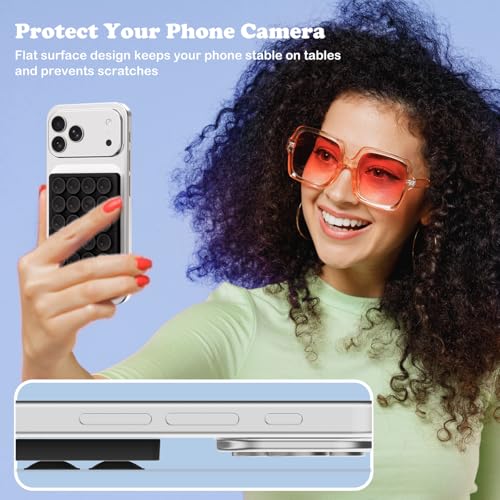 KADES MagSafe Phone Grip with 24 Suction Cups & Adjustable Stand - color: Black
