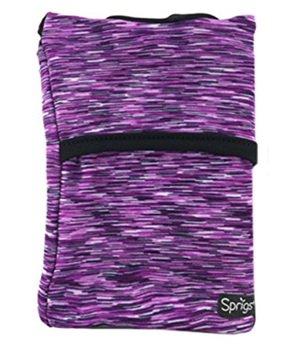 Sprigs Wrist Wallet Running Wristband Pocket for Keys Cards Cash ID Phone - color: Purple Melange/Black