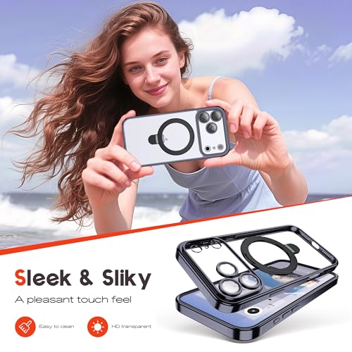 for Plating iPhone 17 Pro Case with Magnetic Stand,Black - color: Black, size: iPhone 17 Pro