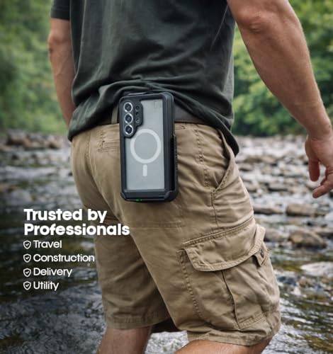 MOTIVE Waterproof Case with Belt Clip Samsung Galaxy s26 Ultra | 6.9" | Built-in screen protector, Full protection, compatible with MagSafe, 360° holster - size: s26 Ultra
