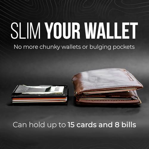 Mountain Voyage Co Minimalist Wallet for Men - Slim RFID I Scratch Resistant, Matte Black Credit Card Holder & Money Clip, Easily Removable Money & Cards, Mens Wallets - color: Matte Black