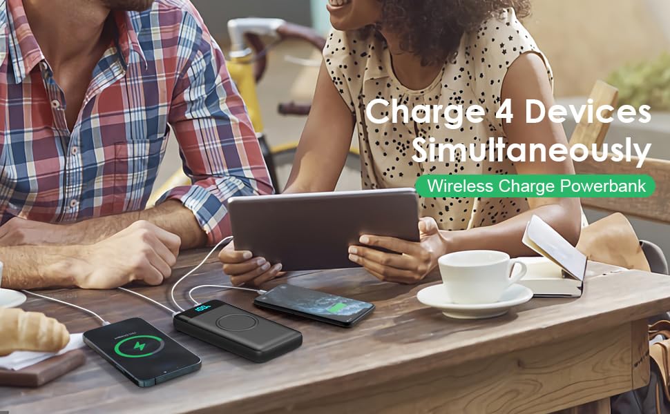 Wireless Portable Charger 30,800mAh with Built-in Cables,15W Wireless Charging 25W PD QC4.0 Fast Charging USB-C Power Bank,Travel Essentials External Battery Pack for iPhone 17/16/15/14,Galaxy,Android - color: Black