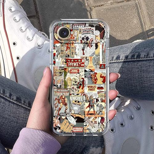 Case for iPhone Air with Superhero Design,Cartoon Comic Pop Culture Art Collage,Clear Soft TPU Bumper Phone Cover,6.5"(Hero,17Air) - color: Hero, size: iPhone Air