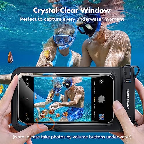 UNBREAKcable IPX8 Waterproof Phone Pouch 2-Pack, Double Space Waterproof Phone Case for iPhone 15 16 17 Pro Max up to 7", Cellphone Dry Bag with Lanyard for Beach Kayak Cruise Travel Essentials