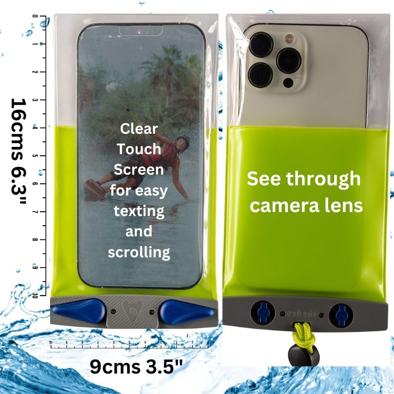 Aquapac Waterproof Phone Case, Medium, Black | iPhone and Android, Made in The UK, Hiking, Mountain Biking, Running Accessory, Floating, IPX8 certified to 30 ft deep. - color: Black, size: Medium