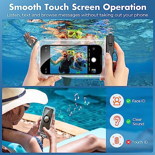 UNBREAKcable Waterproof Phone Pouch-2 Pack IPX8 Waterproof Phone Case for iPhone 16 15 14 13 12 11 Pro Max & Samsung S25 S24 S23-Dry Bag & Travel Essentials for Beach, Pool, Kayak & Cruise-7" - color: Black with ultra clear edge