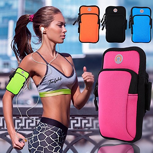 Armband Cell Phone Holder for Running Women,iPhone Armband 17 16 16e 15 14 13 12 11 Pro Max Xs Xr X Plus SE Mini,Samsung Galaxy S26 S25 S24 S23 S21 Ultra Note Key Pouch,Exercise Arm Bands Bag - color: 3-Pink