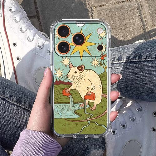 Case for iPhone 17 Pro Max with Tarot Card Design,Aesthetic Cute Rat Pattern,Trendy Soft TPU Bumper Phone Cover,6.9"(Rat,17PM) - color: Rat, size: iPhone 17 Pro Max