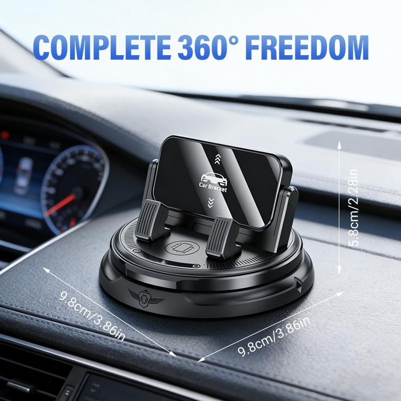 YAUNJI Car Phone Holder 360 Degree Rotation, 2026 New Adjustable Dashboard Phone Holder for Car, Portable Universal Car Phone Mount Suitable for Car Navigation in Car Dashboard (1) - color: 1