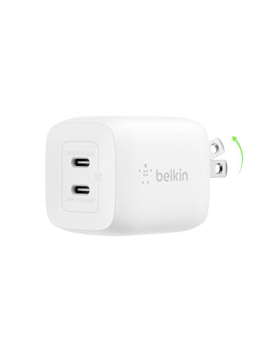 Belkin 45W Dual GaN USB C Charger Block, Fast Charging for Travel - style: 45W White