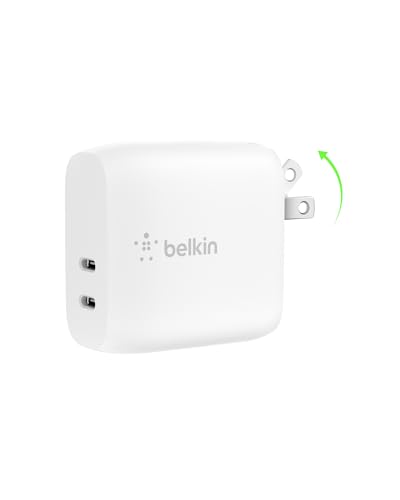 Belkin 40W Dual USB C Charger Block, Fast Charging for Travel - style: 1-Pack