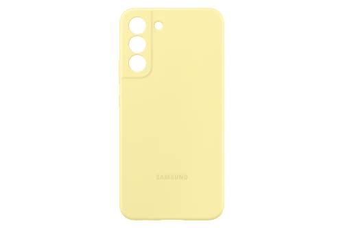 Samsung Electronics Galaxy S22+ Silicone Cover, Protective Phone Case, Soft, Sleek Protection, Slim Design, Matte Finish, US Version, Yellow,EF-PS906TYEGUS