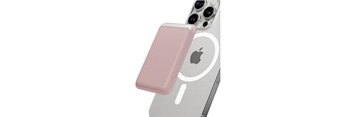 Sinjimoru Magnetic Card Wallet for MagSafe, Vegan Leather, Pink Sand - color: Pink Sand