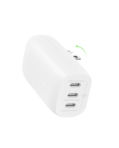 Belkin 67W 3 Port USB C Charger Block, PPS Fast Charging for MacBook - style: White