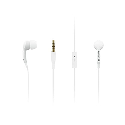 Lenovo 100 in-Ear Headphone, Wired, Microphone, Noise Isolating, 3 Ear Cup Sizes, Windows, Mac, Android, GXD0S50938, White - color: White, style: AUX