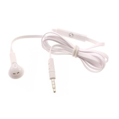 Mono Headset Wired Earphone Single Earbud Compatible with Cricket Outlast/Ovation/Ovation 3, 3.5mm Headphone Flat White