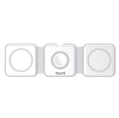 Tzumi 3-in-1 Wireless Charge Station, Universal Device Docking Hub, for Phone, Earphones, Watch - Fast Charging Capability - ChargePad