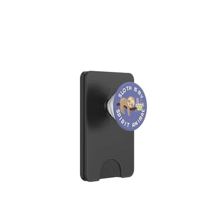 Sloth is my spirit animal cell phone grip holder sloth lover PopSockets PopWallet for MagSafe - style: Magnetic PopWallet