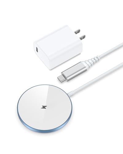 NANAMI Magnetic Wireless Charger Pad with 20W PD Adapter for iPhone - color: Blue