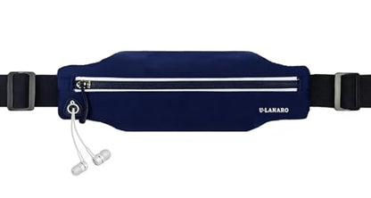 U·LANARO Slim Running Belt Fanny Pack Running Phone Holder Waist Band Pouch - color: Dark Blue