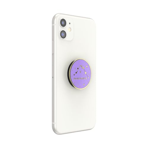 PopSockets Phone Grip with Expanding Kickstand, Adhesive Grip, Enamel - Zodiac Aquarius - color: Aquarius