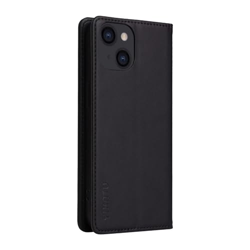 Caseurban Compatible with iPhone 15 Wallet Case PU Leather Flip Folio Case with Card Holder Magnetic Closure Shockproof Protective Phone Cover Black - color: Black, size: iPhone 15
