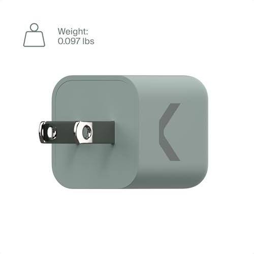CLEMM Core USB-C Charger Block Power Adapter for iPhone 17/16/15/14/13/12/11/X, Galaxy S24 Ultra/S23 35W Max Output Fast Charging, Foldable, GaN, PPS, 3.0, 1 Port, Compact Sleek Design, Gray