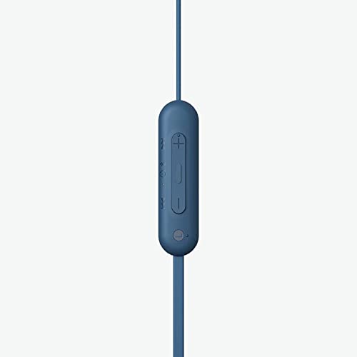 Sony WI-C100 Wireless in-Ear Bluetooth Headphones with Built-in Microphone,Blue,(Pack of 2) - color: Blue, size: One Size (Pack of 2)
