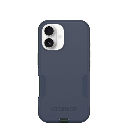 OtterBox iPhone 16 (Only) - Commuter Series MagSafe Case - Indigo Marsh (Blue & Green) - Built-in Magnets - Slim & Tough - Pocket-Friendly - with Port Protection - color: Blue & Green, style: iPhone 16