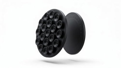 Magnetic Suction Phone Mount - Black Silicone Holder with Strong Suction for iPhone & Android - Versatile Use on Mirror, Glass, Car & Gym