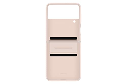 SAMSUNG Galaxy Z Flip4 Flap Leather Cover, Protective, Premium Luxury Phone Case with Slim Style Design, US Version, Peach - color: Peach, style: Leather