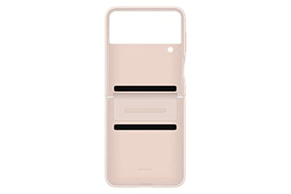 SAMSUNG Galaxy Z Flip4 Flap Leather Cover, Protective, Premium Luxury Phone Case with Slim Style Design, US Version, Peach - color: Peach, style: Leather