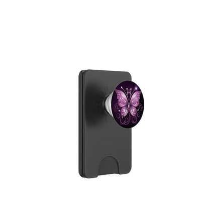 Pink Butterfly Purple Butterfly PopSockets PopWallet for MagSafe - style: Magnetic PopWallet