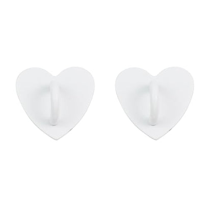 Phone Charm Hook Adhesive Phone Finger Grip Hook, Heart Shaped - color: Matte White