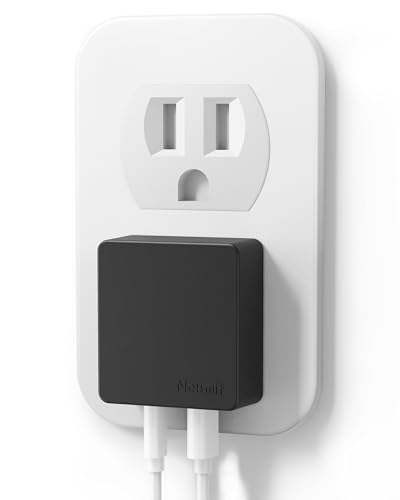 Nekmit Flat USB C Wall Charger, 45W Dual Port PPS Fast USB Charger Block(1*USB-C & 1*USB-A), Slim USB C Wall Plug for iPhone 17/16 and More Series, MacBook Air, iPad - color: Black