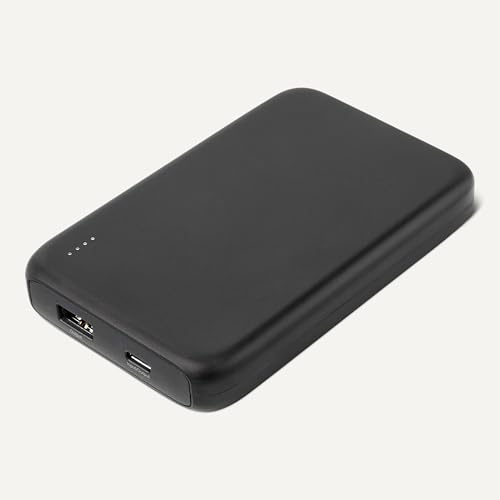 Amazon Basics Slim Portable Charger Power Bank with LED Display, 10,000 mAh, Black - style: 10000 mAh