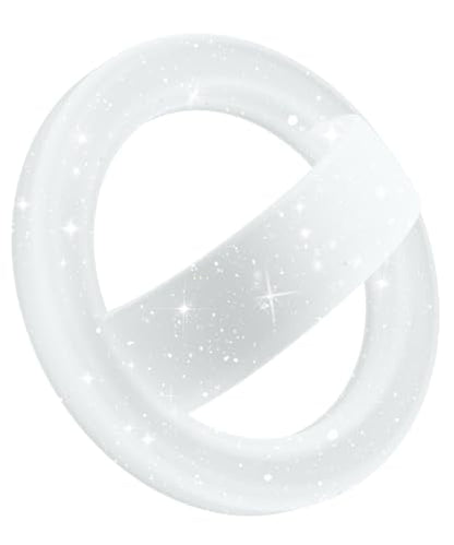 GONEZ Magnetic Phone Grip Compatible with MagSafe, Removable Silicone Loop Grip, Phone Ring Holder for Back of Phone for iPhone 17/16/15/14/13/12 Series, Glitter White - color: Glitter White