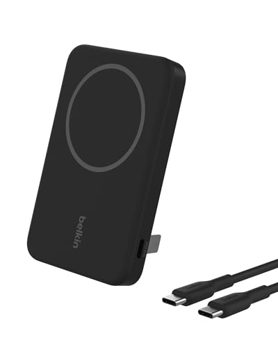 Belkin 5000mAh 15W Qi2 MagSafe Power Bank with Kickstand - color: Black, style: 5K mAh