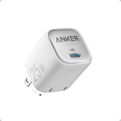 Anker 25W USB C Charger Block, Compact Foldable Type C Charger with PPS