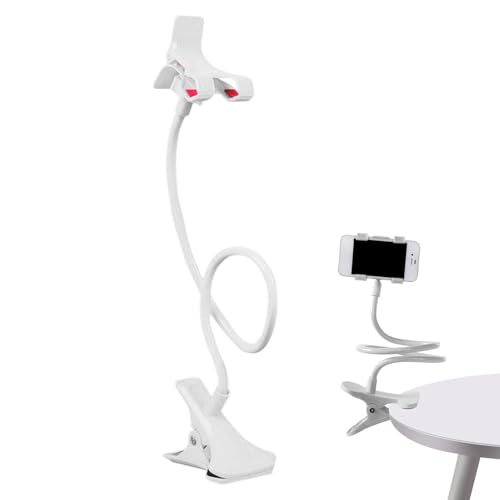 Gooseneck Phone Holder for Bed Flexible Lazy Arm Phone Mount - color: White